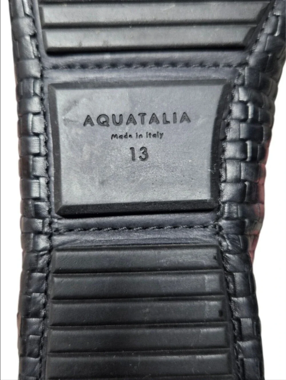 AQUATALIA | Bruce Black Woven Leather Driving Loafers Men's 13 Made in Italy